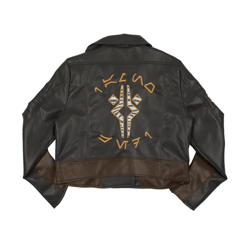 Ahsoka Faux Leather Cropped Bomber Jacket